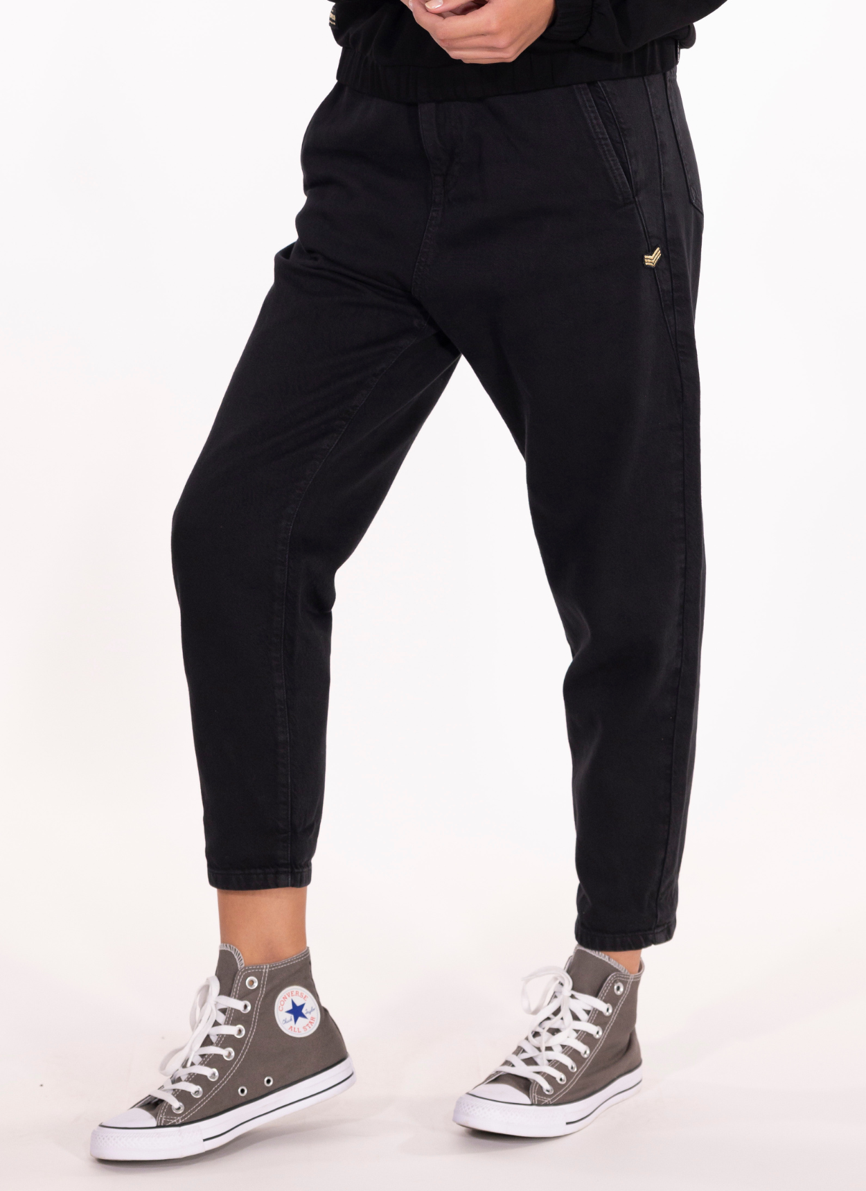 PANTALON CAROTTE DENIM INES NOIR - Image 3