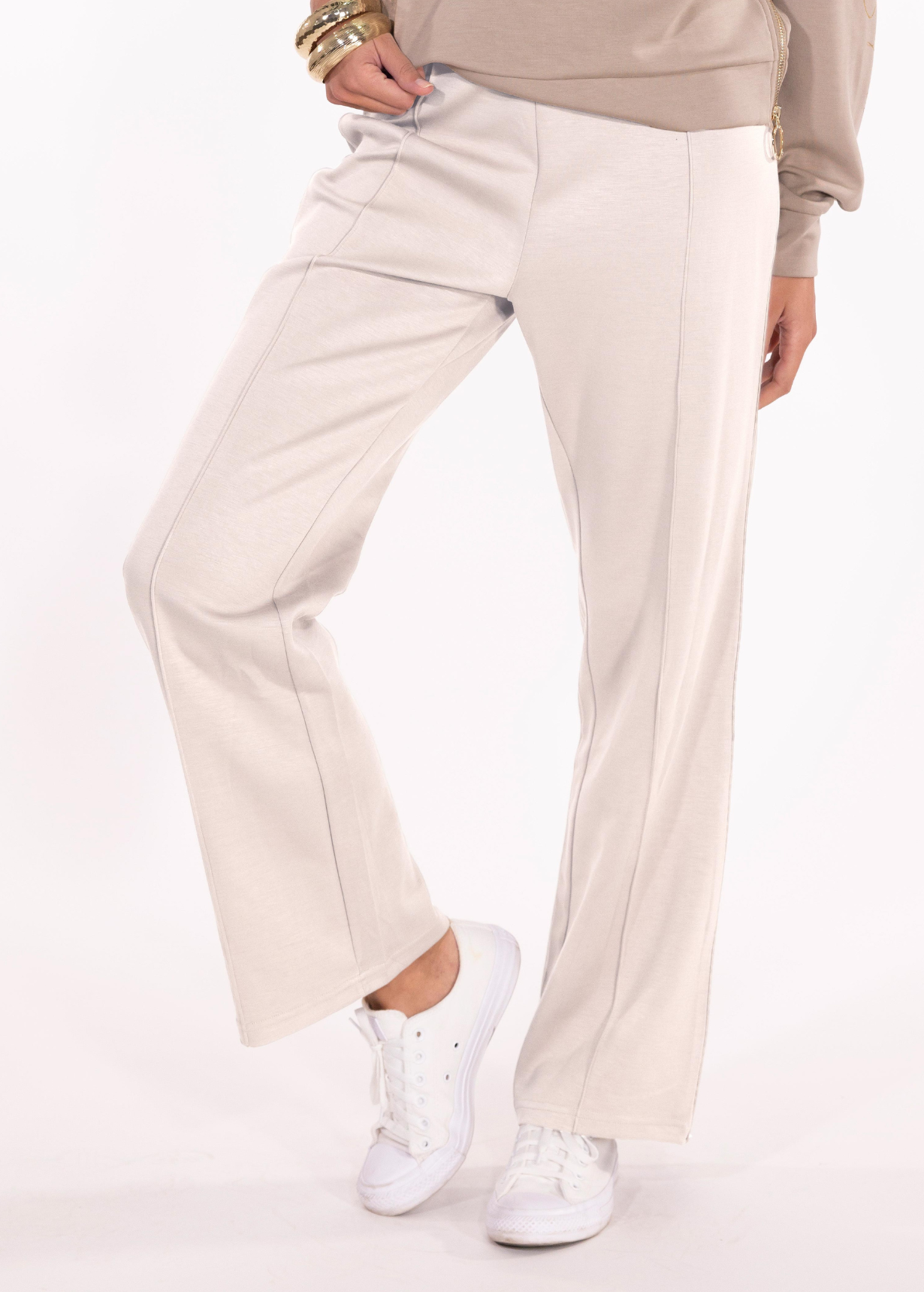 PANTALON DROIT COUTURE JESSIE CR??ME - Image 2