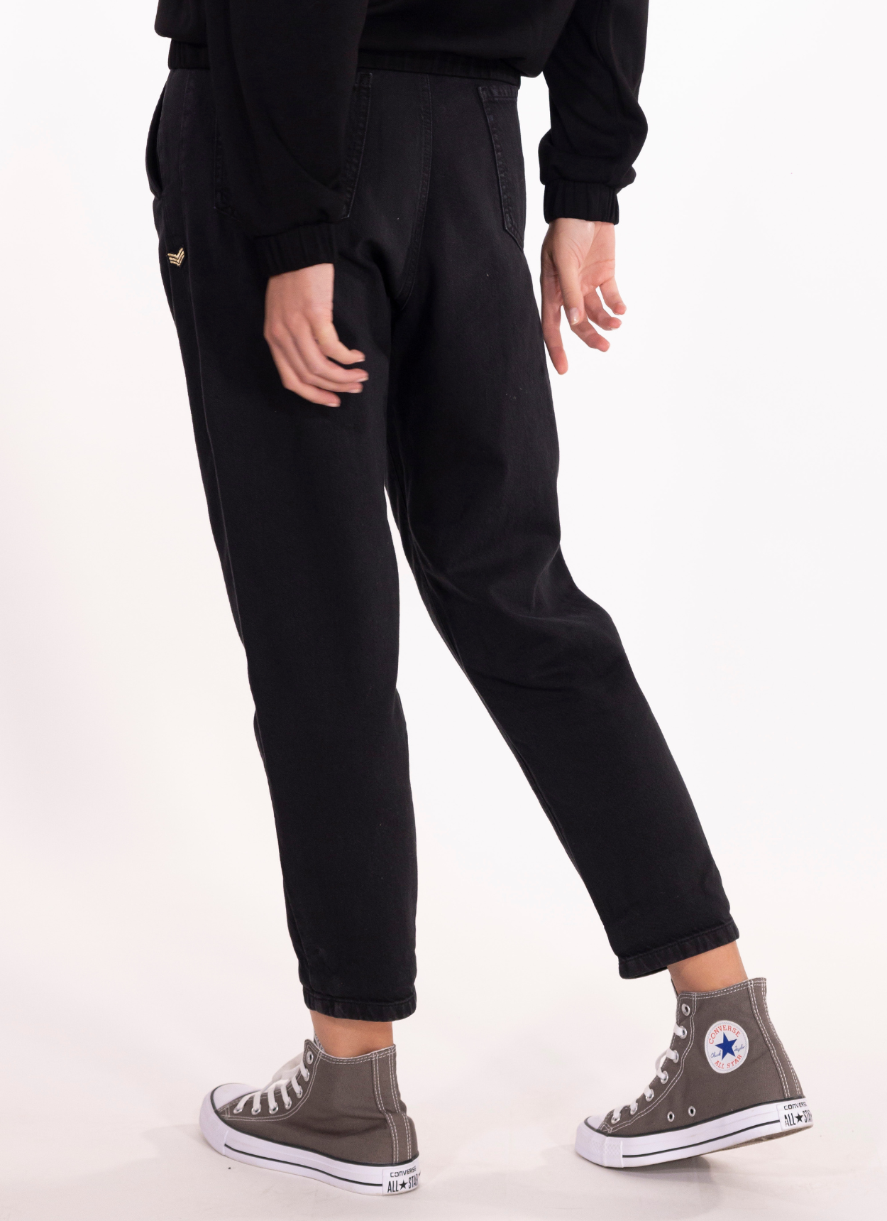 PANTALON CAROTTE DENIM INES NOIR - Image 2