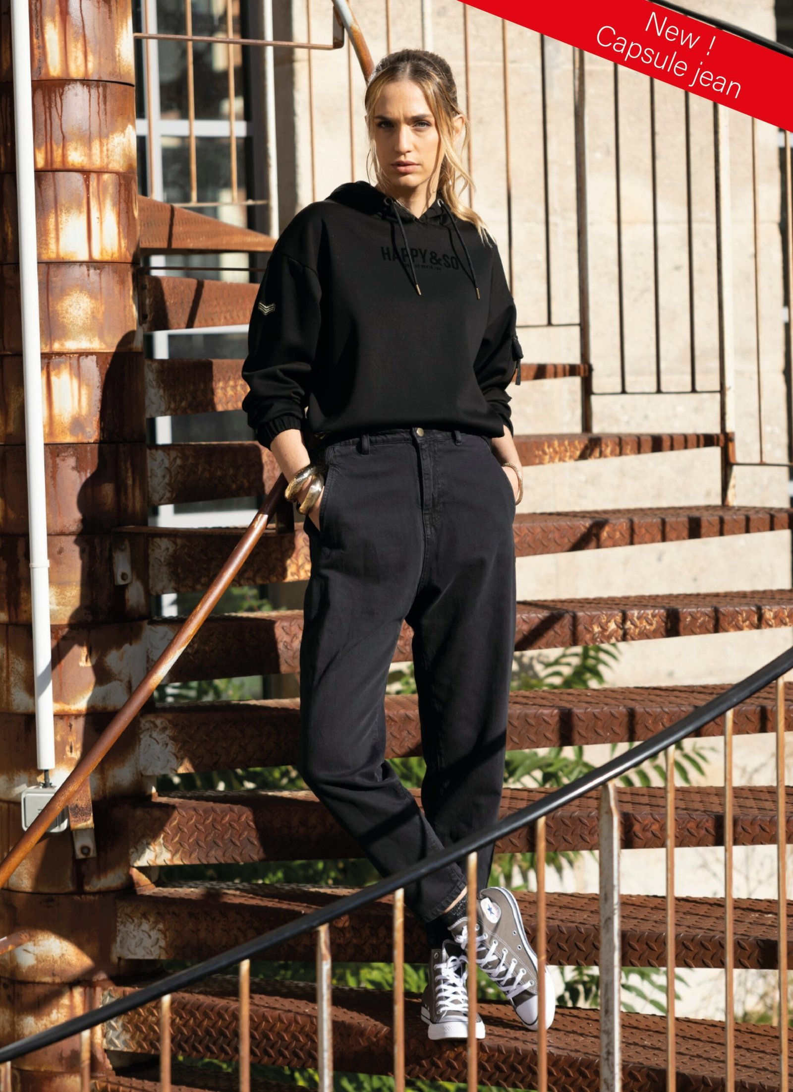 PANTALON CAROTTE DENIM INES NOIR